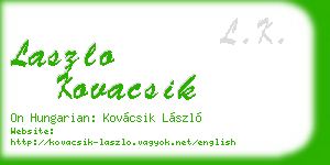 laszlo kovacsik business card