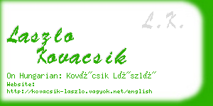 laszlo kovacsik business card